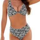 Blooming Jelly Womens High Waisted Bikini Sets Cheeky Two Piece Swimsuit High Cut Bathing Suit Sexy Swim Suits 2026 (Black)