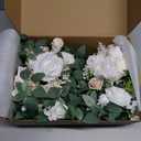 Ling's moment 2PCS Artificial Floral Swags Arch Flowers Wedding Centerpieces Flower Rose Garland Mantel Greenery Arrangements for Sweetheart Welcome Signs Decor Wall Window Home Decor White & Sage