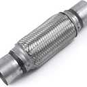 2.5 inch Exhaust Flex Pipe - RP Remarkable Power, 2.5 ID x 12 Length Flexible Pipe, Stainless Steel Double Braid Heavy Duty Universal Muffler Tube RK7546 Automobile Replacement part