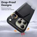 TAURI for iPhone 15 Pro Case, Removable Magnetic Wallet Case with Card Holder, [Compatible with MagSafe] Durable PU Leather Phone Case with Wireless Charging, Black