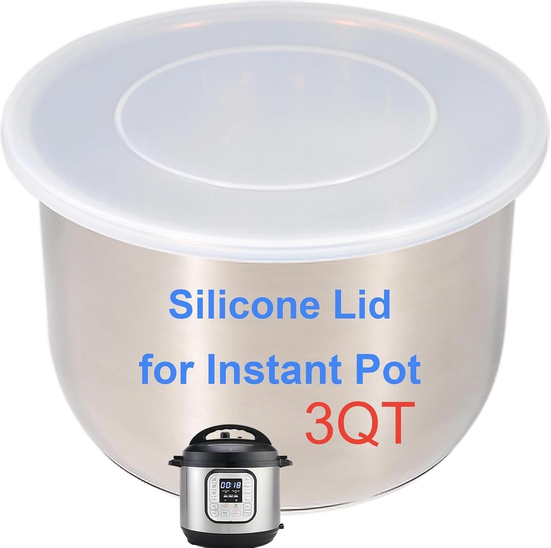 Silicone Lid for Instant Pot 3 QT, 8.1IN Reusable Pot Cover for Instant Pot 3 Quart, Lid 3 qt for Instantpot, Reusable Silicone Lid for Bowl & Food Cover, Accessories for Instapot, Transparent White