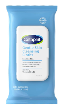 Cetaphil Face and Body Wipes, Gentle Skin Cleansing Cloths, 25 Count (Pack of 3), for Dry, Sensitive Skin, Flip Top Closure, Great for the Gym, Travel, in the Car, Hypoallergenic, Fragrance Free