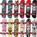 Finger Skateboards for Kids Set of 12, Mini Skateboard Fingerboards 12 Pieces Finger Toys Pack, Gifts for Kids Children Finger Skater