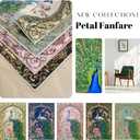 Living Room Rug 5x7 Rug Machine Washable Floral Peacock Area Rug Non Slip Floral Animal Vintage Low Pile Large Rugs for Living Room, Bedroom, Farmhouse, Dining Room, Kids Playroom (Pink)