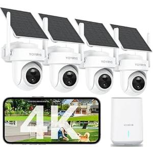 YOYIRYB 4K Solar Security Cameras Wireless Outdoor, No Subscription, -14°F