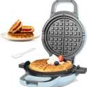 SugarWhisk 6" Stuffed Waffle Maker Rotating, Flip Waffles Maker Machine with Removable Waffle Ring, Ceramic Coated Belgian Waffle Maker for Kids, Waflera Electrica, Waffle Iron, Pale Blue