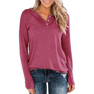 Topstype Womens Henley Tops Long Sleeve Cotton Shirts Thermal Pullover Casual Loose Fit Henley Neck Tunics  (S)
