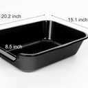 1 Pack of Extra Large Cat Litter Box (ABS Material), Low Entry Senior Litter Pen for Geriatric Kitty Big Cats, Jumbo Pet Safe Litter Boxes Tray for Indoor Pets Potty (Black, 20"L x 15.5"W)