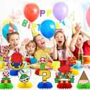 8Pcs Super Brother Birthday Party Supplies,Super Brother Honeycomb Centerpieces,Super Brother Theme 3D Table Decorations