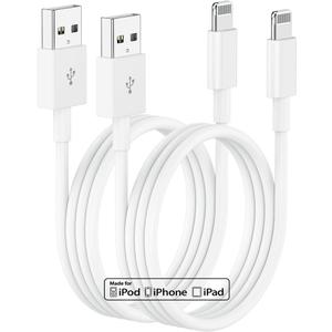 Lightning To USB Charging Cables 10ft 2ct iPhone Charger, Apple Charging Cord, 10 Feet Original Lightning to USB Cable, 10 Foot iPhone Charging Cable for iPhone 14 Pro Max/ 14/ 13 Pro/ 13/ 12 Mini/ 11/ XS/ XR/ 8/ 7/ 6S/ 5/ SE, iPad