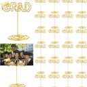 Colarr 24 Pcs Graduation Table Number Holders 2026 Grad Picture Display Stand for Tables Class of 2026 Gold Metal Place Card Photo Clip Holders for Graduation Party Supplies Centerpieces Decor