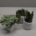 Winlyn Set of 3 Mini Potted Succulents Artificial String of Pearls Aloe Hops Succulent Plants in Gray Pots for Gifts Table Shelves Windowsill Office Desk Indoor Greenery Decorations Wedding Favors