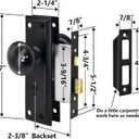 Mortise Lock Set Interior Door with Skeleton Key, Antique Vintage Door Knobs Replacement Hardware Fits 1-3/8" - 1-3/4" Thick Doors, Black, 1 Pack