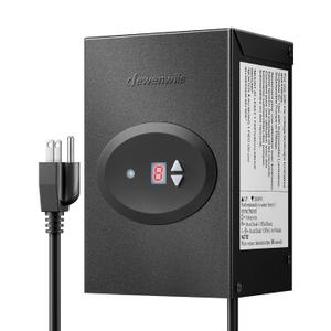 DEWENWILS 300W Low Voltage Landscape Transformer, Outdoor Weatherproof Transformer with Timer and Photocell Sensor, 120V AC to 12V/12V AC for LED Lighting, Spotlight, Pathway Light, ETL Listed