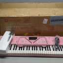 Vangoa VGK610 Piano Keyboard, 61 Mini Keys Portable Music Keyboard for Beginners with Microphone, 3 Teaching Modes, 350 Tones, 350 Rhythms, 30 Demos, Pink