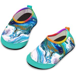 Baby Boys and Girls Swim Water Shoes Barefoot Aqua Socks Non-Slip for Beach Pool Toddler Kids (Blue)