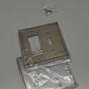 2-Pack Combo Toggle/Decorator Light Switch Cover Plate, Antique Brass Decorative Electrical Outlet Covers, Durable Solid Zinc Alloy Wall Switch Plates and Outlet Covers