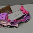 Cars Toys for 2 + 3 + Year Old Girl, 7-in-1 Princess Transport Carrier Trucks for Toddlers Girl 2-4, Friction Power Toy Cars with Lights & Music, Birthday Gift for Girls Age 2 3. (Pink&purple&red)