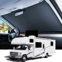 REEVAA 2025 Upgraded Car Windshield Sun Shade [99% Sun Protection for Ultimate Interior Protection] Keep Cool, Foldable Sunshade Car Accessories with Storage Bag for RVs/Bus| 4XL (102" x 51")