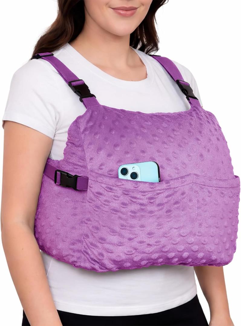 Zomaple Post Mastectomy Pillow Post Surgery Post-Op Essentials, Breast Augmentation/Reduction & Mastectomy Recovery Supplies Washable Cover for Comfort & Support, Strapped