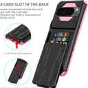 for Google Pixel 9 Pro XL & Pixel 10 Pro XL Wallet Case with Credit Card Holder Stand Kickstand Slim Rugged Shockproof Heavy Duty Defender Armor Military Grade Protective Phone Case - Pink