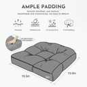 Patio Outdoor Wicker Chair Cushions Set of 2 Waterproof 19.5" x 19.5" x5" Outdoor Chair Cushion with Thick PP Cotton Resistant Patio Furniture Pads for Indoor and Outdoor Wicker Chair Cushion, Silver
