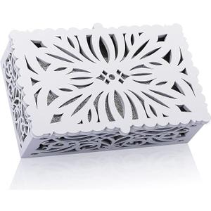 Saillong Doorbell Chime Cover Box Only, Doorbell Cover for Wall Inside With Floral Design, Indoor Doorbells Covers with Self Adhesive Tape, Fits Most of Doorbells Chime, Easy to Install(White)