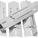 4-Pack Universal Grill Heat Plates Extends from 11.75" up to 21" Adjustable Stainless Steel Heat Shield, Flavorizer Bar, Grill Heat Tent, Burner Cover, Flame Tamer for Gas Grill Parts