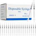 100 Pack 1ml Syringes with Needle - 27G 1/2 inch Disposable 1cc Luer Lock Syringe for Scientific Lab Use, Sterile Individually Wrapped
