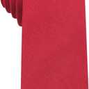 Mens Solid Linen Ties - Slim Pattern Necktie for Men Wedding Groomsmen (Standard 58 ", Burgundy Red)