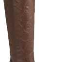 ABSOLEX Women's Western Cowboy Cowgirl Pointed Toe Mid-Calf Over the Knee Heel Boot, 8.5