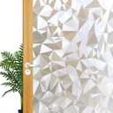 3 x Decorative Privacy Window Film, 3D Window Tint Stained Glass Door Film Static Cling Reflective Window Decor/Privacy Protection/Heat Control/Anti UV for Home/Office, 23.5x78.5 inch