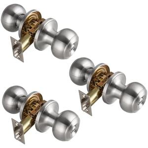 NCSEN 2 Pack Brushed Nickel Door Knobs Interior,Bath & Bed Privacy Door Knob, Keyless Door Lock Round Doorknobs