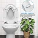 Elongated Toilet Seat with Built in Potty Training Seat, Potty Training Toilet Seat for Toddlers, Magnetic Kids Seat and Cover, Slow Close and Never Loosen, Fits both Adult and Child, White, 19"
