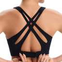 High Impact Sports Bra for Women High Support Molded Cups, Adjustable Straps & Hook Closure, Criss Cross Supportive Bra, XL
