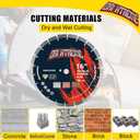 16 Inch Diamond Concrete Saw Blade, Segmented General Purpose Blade Dry/Wet Cutting Concrete, Reinforced Concrete, Masonry, Brick, Block,1"-20mm Arbor