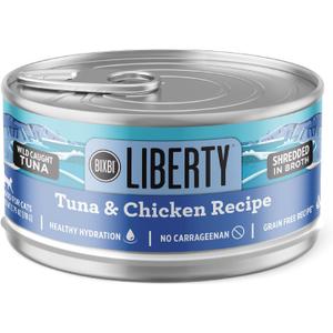BIXBI Liberty Canned Wet Cat Food - Grain Free, Tuna and Chicken Recipe in Broth, 2.75 Ounce (Pack of 24), No BB Date