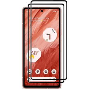 for Google Pixel 7a 2023 Full Coverage Screen Protector, [2 Pcs] Black Silk 9H Hardness Tempered Glass Screen Protector for Google 7a 6.1", Bubble Free, Anti-Scratch (Full Cover)
