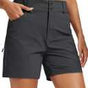 MAGCOMSEN Womens Hiking Cargo Shorts Golf Athletic Lightweight Water Resistant Shorts with Pockets for Summer 5 Inch (Gray, XL)