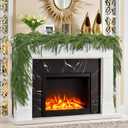 Christmas Garland, 9FT Real Touch Winter Pine Cedar Garlands for Indoor Home, Mantel, Staircase and Outdoor Decor - Perfect for Families Christmas Decorations (Norfolk Pine Garland, 9FT)