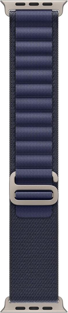 Apple Watch Band - Alpine Loop (49mm) - Navy with Natural Titanium Finish - Medium (Medium - fits 145190mm wrists)