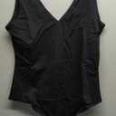 SAUNGKUAI Women’s Bodysuit Sexy Plunge Deep V Neck Backless Sleeveless Tank Thong Body Suits Outfits for Going Out, L