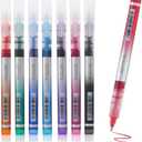 Liquid Ink Rollerball Pens, Multicolor 0.7mm Medium Point Tip, Rolling pen for Drawing, Coloring, Journaling, Smooth Writing, School & Office Supplies - Pack of 8