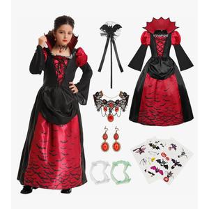 Vampire Costume for Girls Kids Royal Victorian Vampire Dress Deluxe Toddler Halloween Costumes Cosplay Outfit Set 11-12 Years