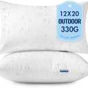 MIULEE 12x20 Outdoor Pillows,Set of 2 Throw Pillows Waterproof,Soft Support Throw Inserts Decorative Water Resistant for Patio Furniture and Garden