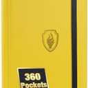 Premium 9 Pocket Card Binder for 360 Cards, Fabmaker PU Cover Trading Card Binder, Sturdy Card Collection Album, Sleek Card Holder Folders for Game Cards & Sports Cards, Yellow