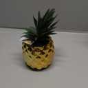 Artificial Succulent Pineapple Plant in Ceramic Pot Ananas Potted Artificial Plant Faux Succulents Home Office Tabletop Wedding Party Decoration (Gold)
