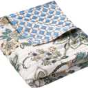 Levtex Home Palladium Grey Quilted Throw, Cotton, Gray, Floral