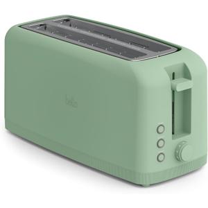 bella 4 Slice Slim Toaster, Fits-anywhere Kitchenware, 6 Setting Shade Control with Reheat & Cancel Buttons, Fits Sourdough, 10 Long Slot, Anti Jam & Auto Shutoff, 900 Watt, Seaglass
