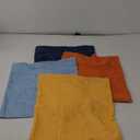 MIULEE Pack of 4 Blue-Orange Corduroy Decorative Throw Pillow Covers 18x18 Inch Soft Boho Striped Pillow Covers Modern Farmhouse Home Decor for Summer Sofa Living Room Couch Bed